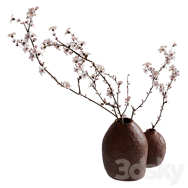 Flowering branches in a vase (2 colors) 3DS Max Model - thumbnail 4