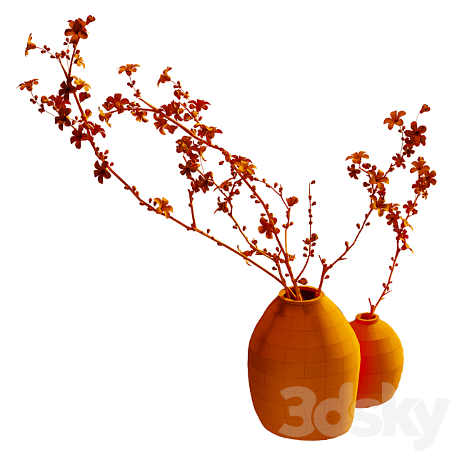 Flowering branches in a vase (2 colors) 3DS Max Model - thumbnail 5