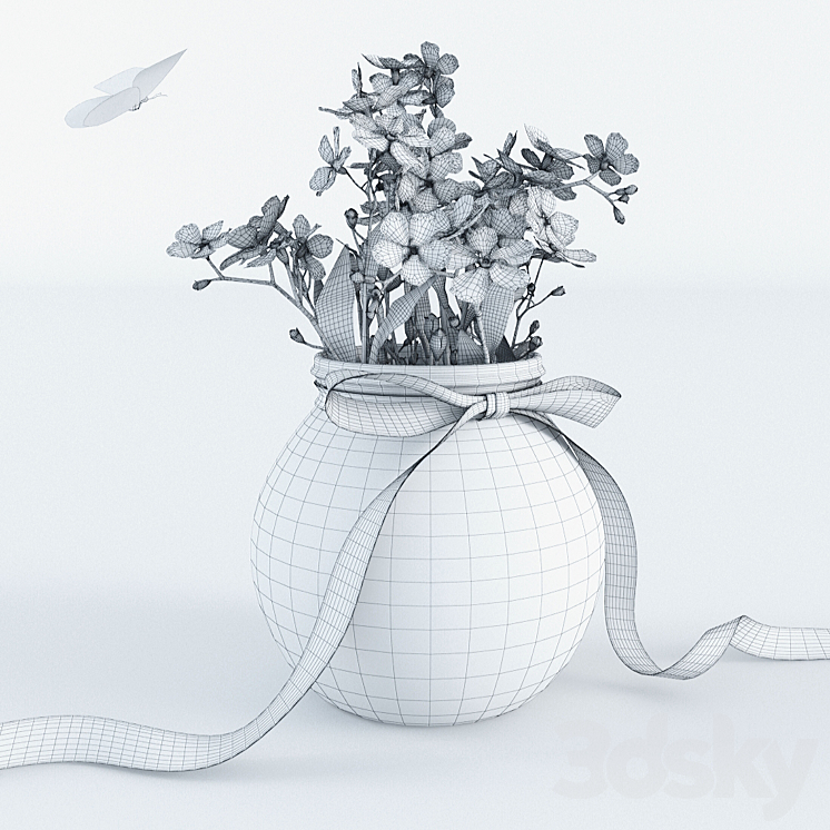 Flowers and butterfly 3DS Max - thumbnail 2