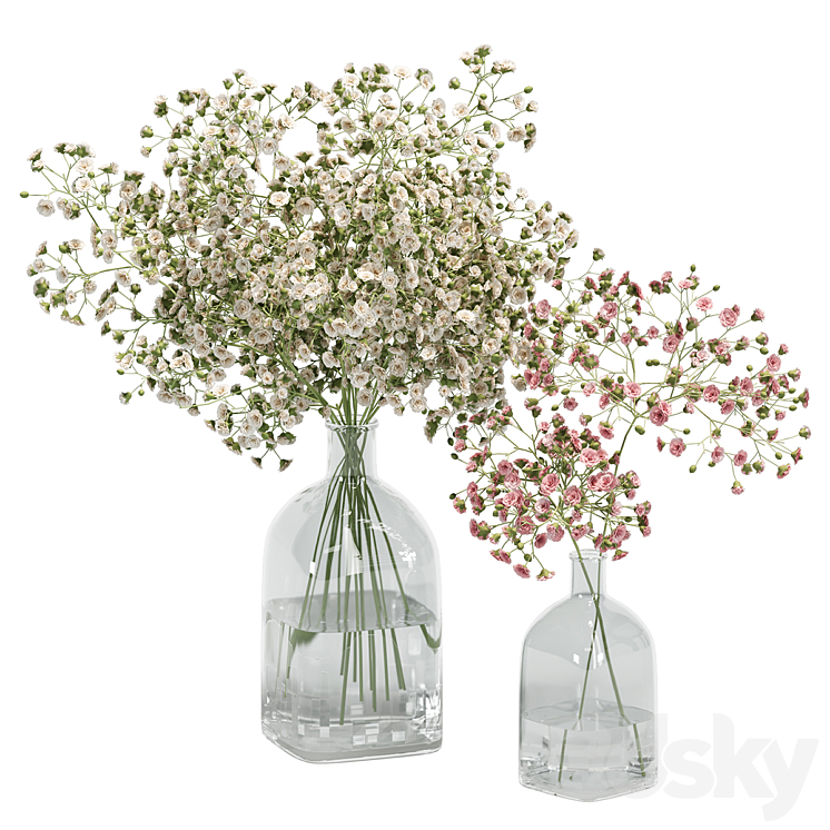 Flowers Bouquet In Glass Vase _ 02 3DS Max Model - thumbnail 1