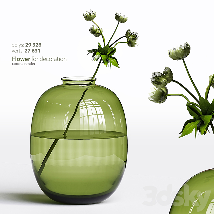 Flowers for decoration 3DS Max Model - thumbnail 1