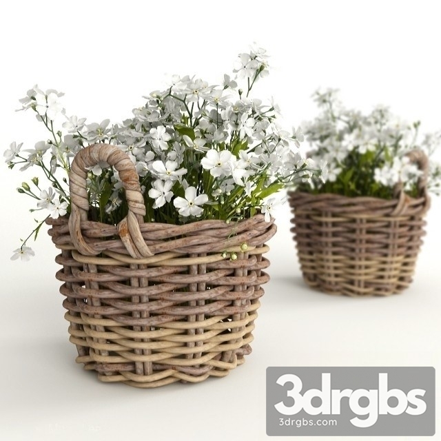 Flowers in a basket 3dsmax Download - thumbnail 1