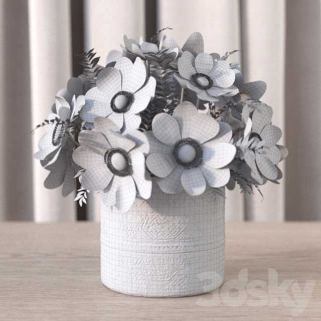 Flowers in a Vase 3 3DS Max Model - thumbnail 3