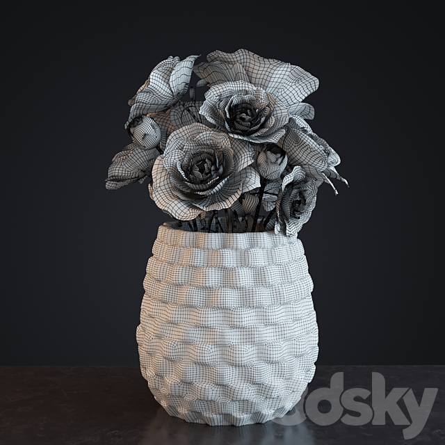 Flowers in Crate and Barrel Rati Vase 3ds Max - thumbnail 3