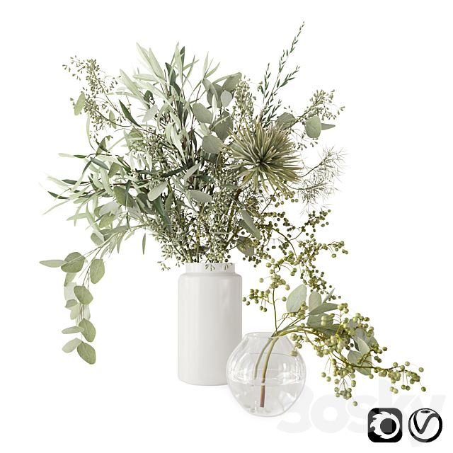 Green bouquet 3DS Max Model - thumbnail 1