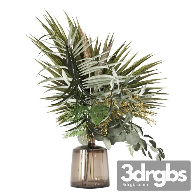 Green Bouquet with Palms 3dsmax Download - thumbnail 1