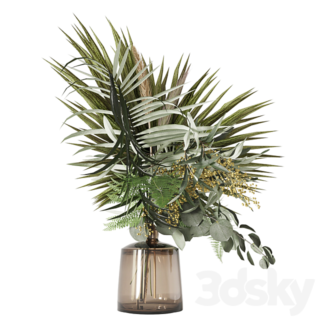 Green bouquet with palms 3DSMax File - thumbnail 3