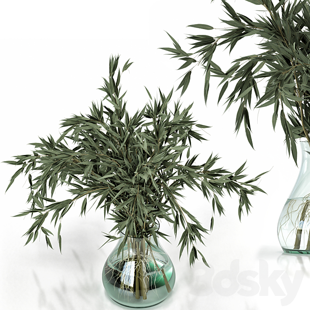 Green Branch in vase – Bouquet 003 3DSMax File - thumbnail 3