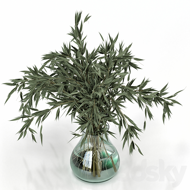 Green Branch in vase – Bouquet 003 3DSMax File - thumbnail 5