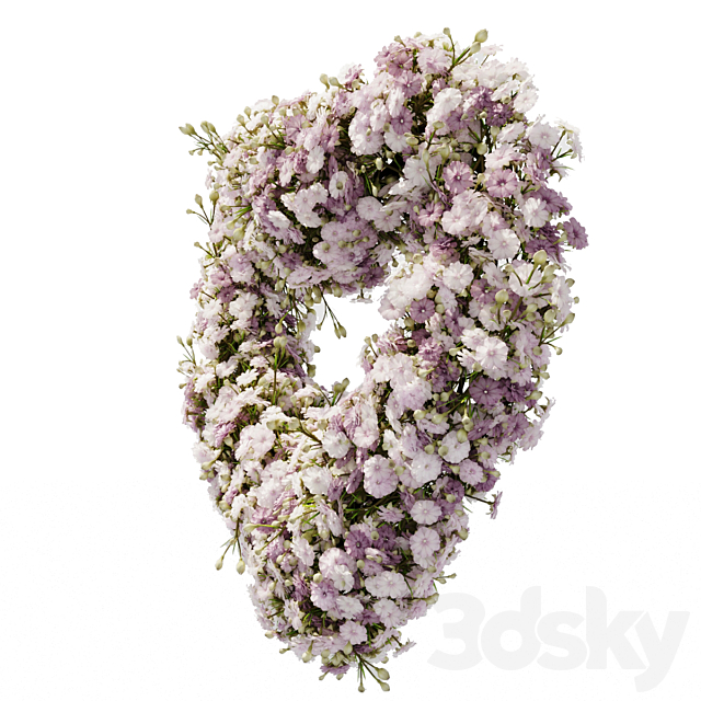 gypsophila wreath 3ds Max - thumbnail 2