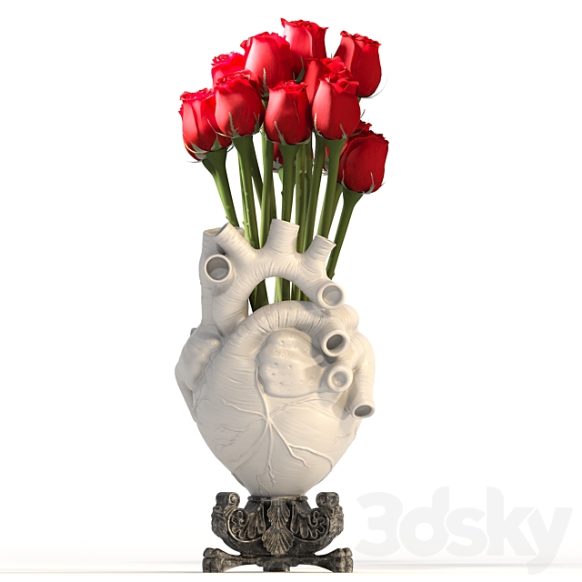 Heart Vase 2_White 3ds Max - thumbnail 1