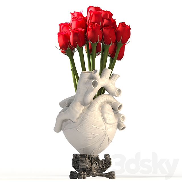 Heart Vase 2_White 3ds Max - thumbnail 2