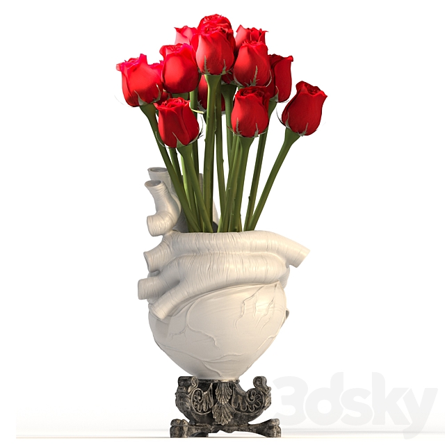 Heart Vase 2_White 3ds Max - thumbnail 3