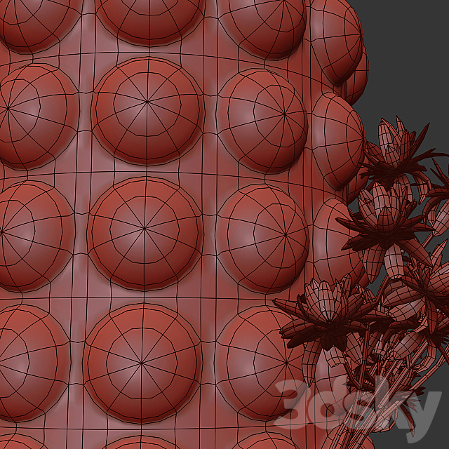 H&M vase with dry flowers 3DS Max Model - thumbnail 4