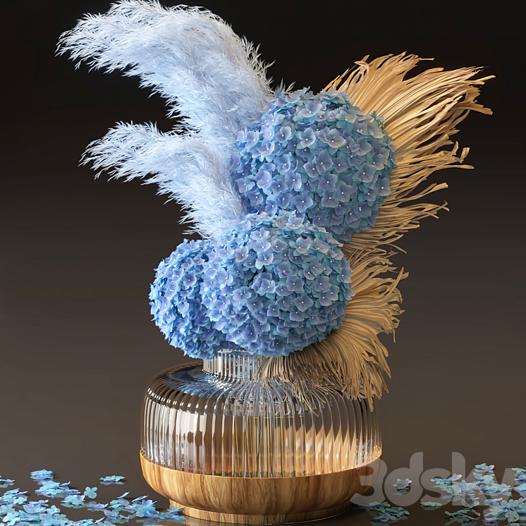 Hydrangea Flower Set-06 3DS Max - thumbnail 2