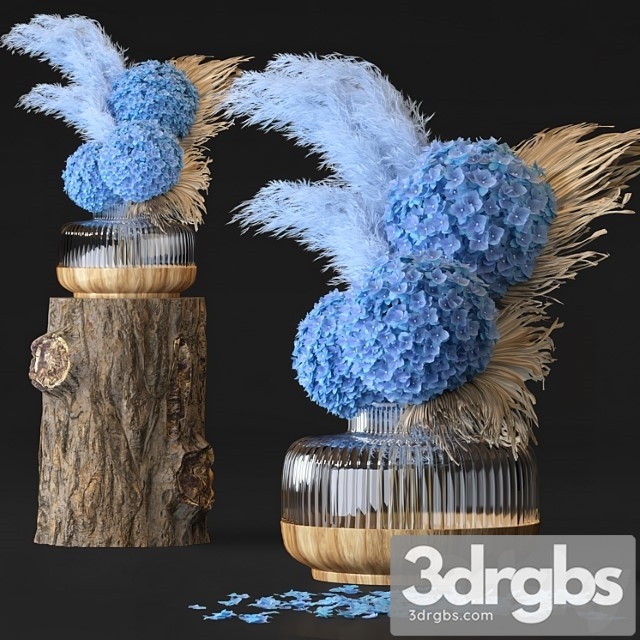 Hydrangea Flower Set 06 3dsmax Download - thumbnail 1