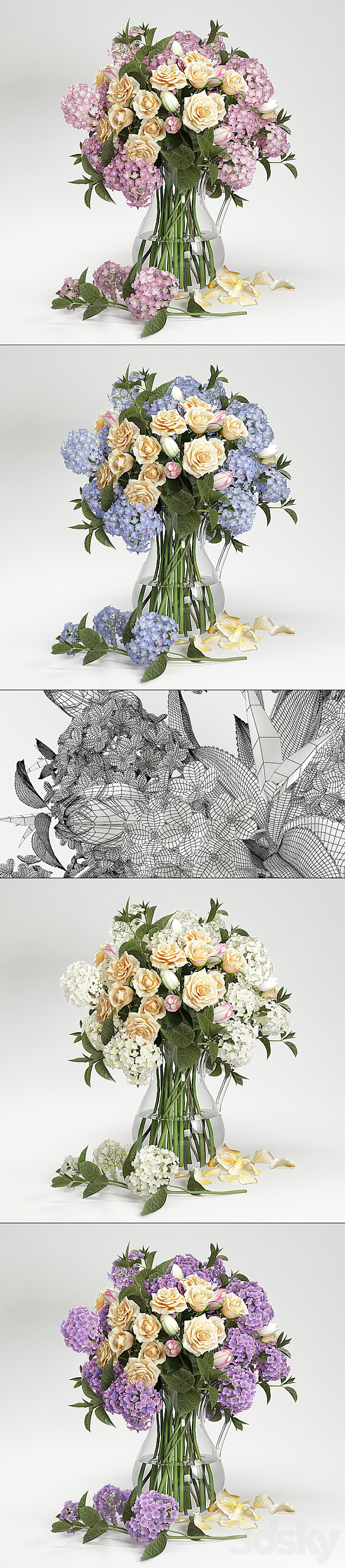 Hydrangea flowers 3DS Max - thumbnail 2