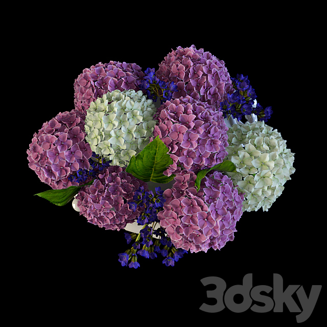 Hydrangea in a vase 3DS Max Model - thumbnail 2