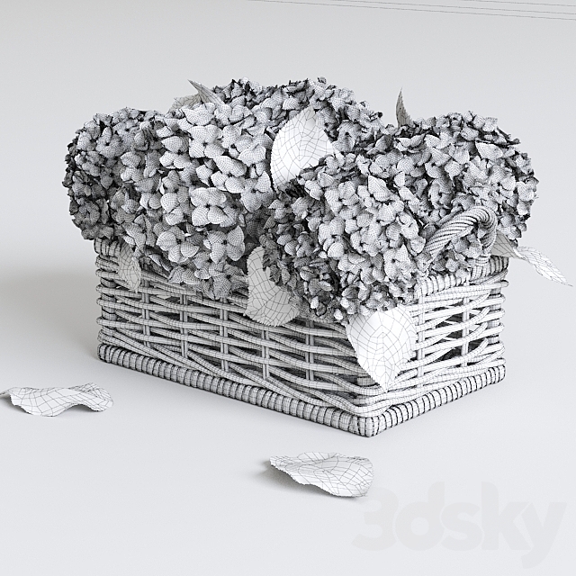 Hydrangea in basket 3DSMax File - thumbnail 3