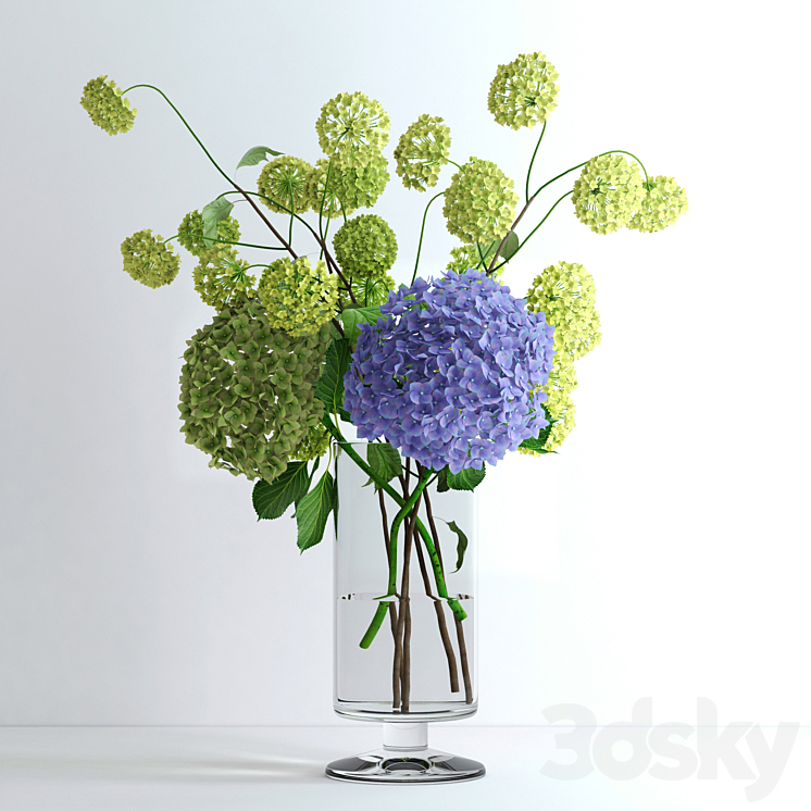 Hydrangeas and Viburnum 3DS Max - thumbnail 1