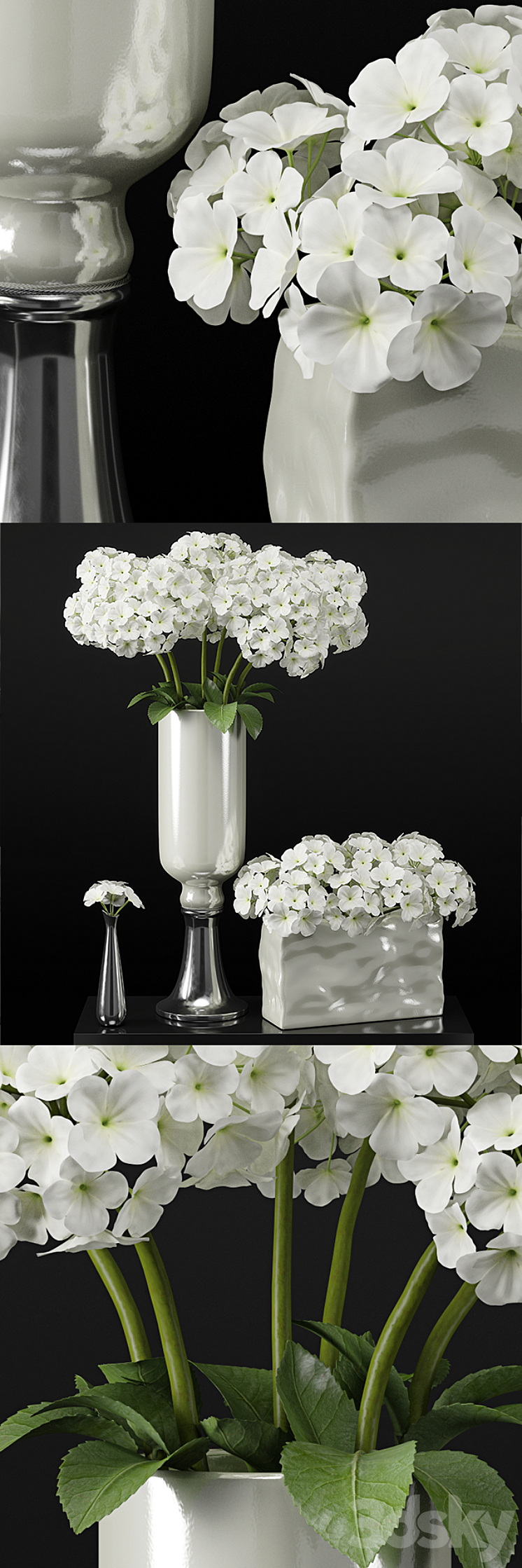 Hydrangeas arrangements-hydrangea 3DS Max - thumbnail 1