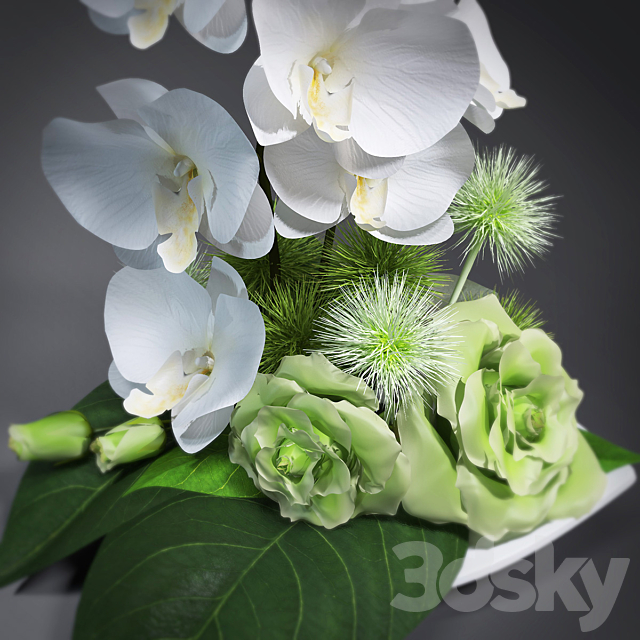 Ikebana with orchids 3DS Max Model - thumbnail 3