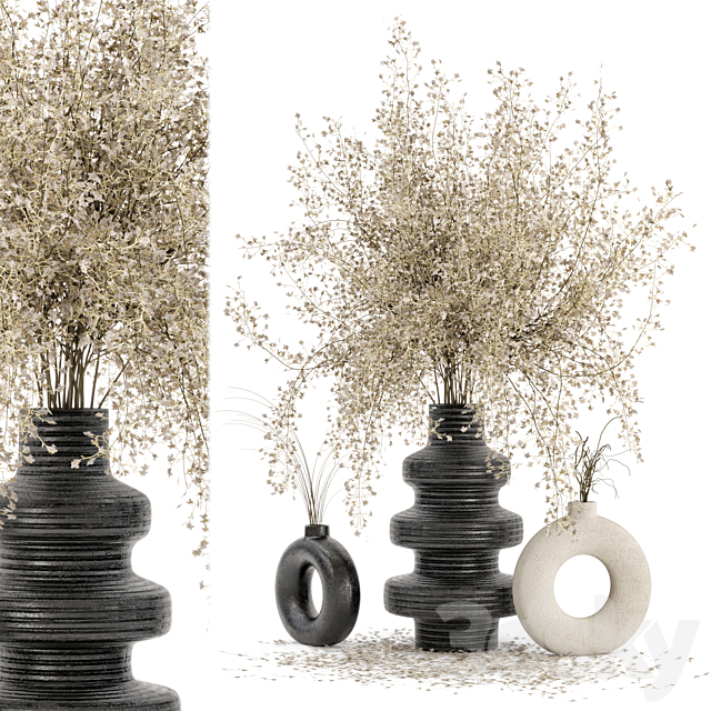 Indoor Dry Plants in rusty Concrete Pots – Set 288 3DSMax File - thumbnail 1