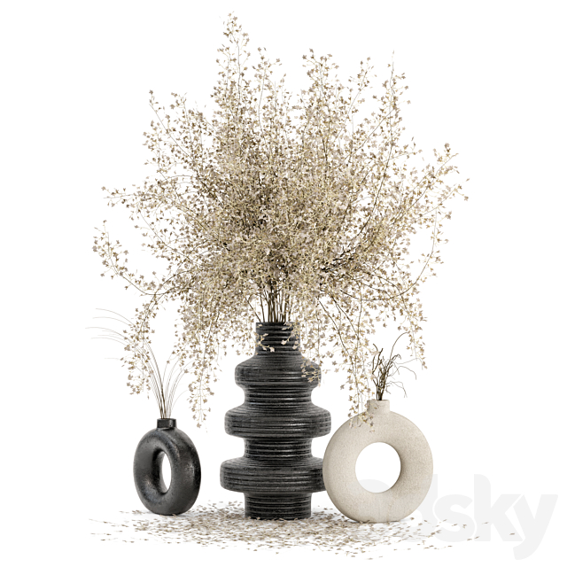 Indoor Dry Plants in rusty Concrete Pots – Set 288 3DSMax File - thumbnail 4