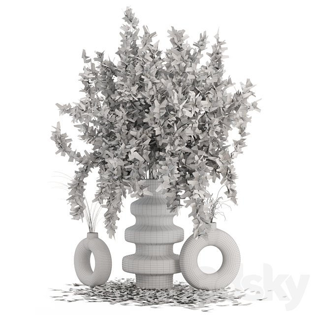 Indoor Dry Plants in rusty Concrete Pots – Set 288 3DSMax File - thumbnail 7