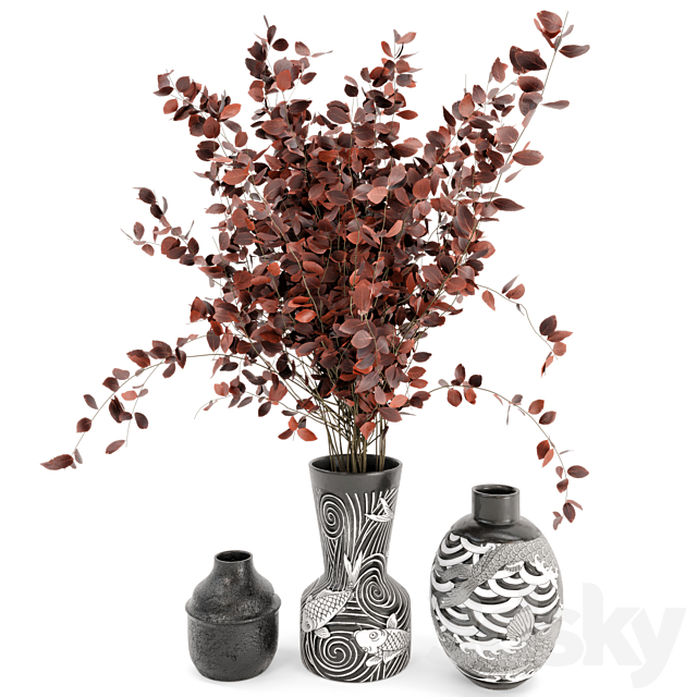 Indoor Dry Plants in rusty handmade Pots – Set 174 3DSMax File - thumbnail 2