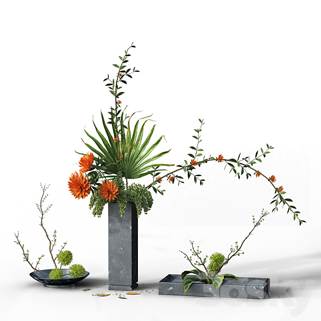 Indoor Plant Set 03 -three bouquets 3DSMax File - thumbnail 4