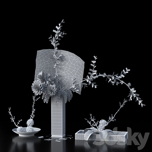 Indoor Plant Set 03 -three bouquets 3DSMax File - thumbnail 6