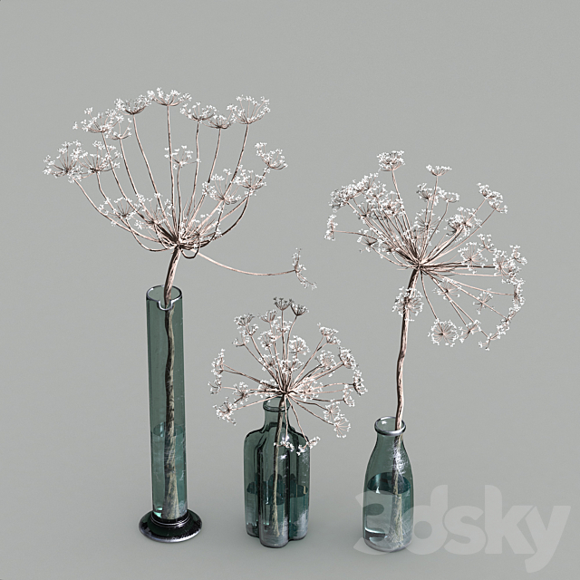 Indoor Plant Set 04-dry plants in glass vase 3DSMax File - thumbnail 2