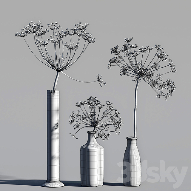 Indoor Plant Set 04-dry plants in glass vase 3DSMax File - thumbnail 5