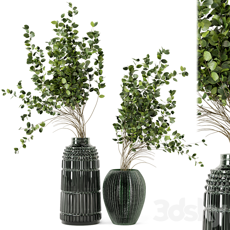 Indoor Plants In Handmade Glass Pot – Set 94 3DS Max Model - thumbnail 1