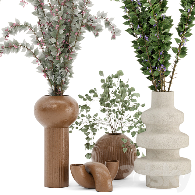 Indoor Plants in rusty Concrete Pots – Set 77 3DSMax File - thumbnail 2