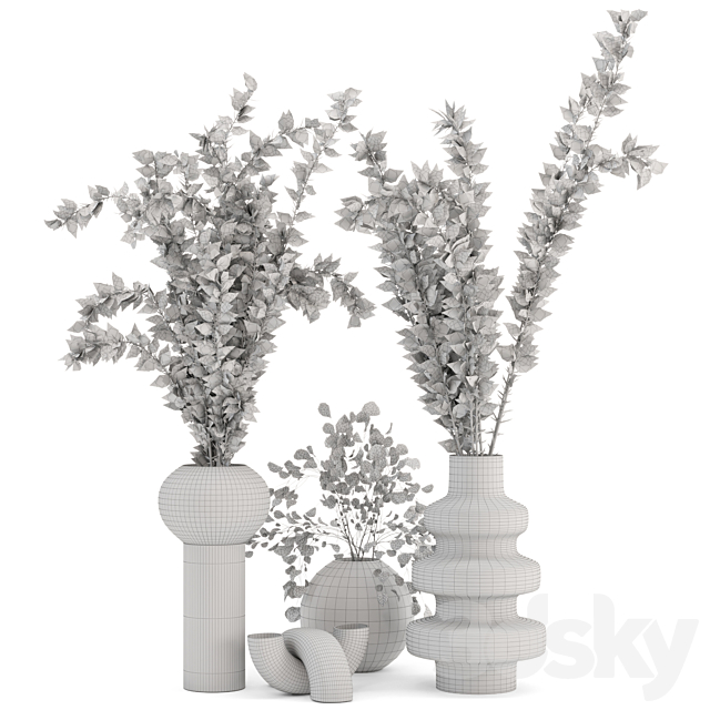 Indoor Plants in rusty Concrete Pots – Set 77 3DSMax File - thumbnail 5