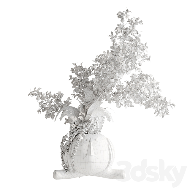 Inserting plant bouquets into sculptures 3DS Max Model - thumbnail 4