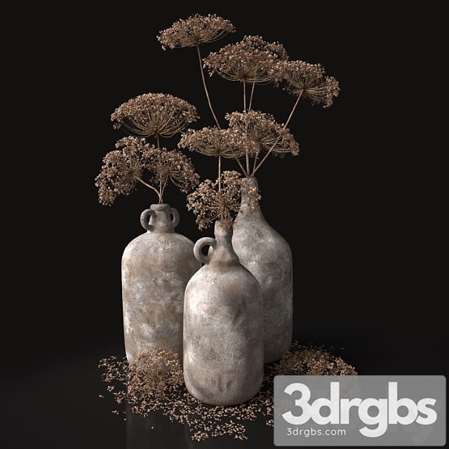 Jugs with dry dill stalks - thumbnail 1