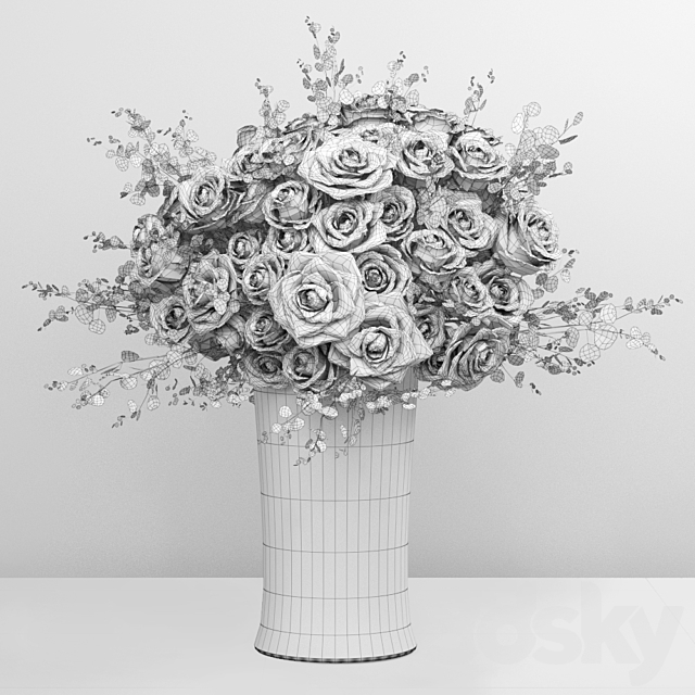 Lavender Europe Roses Bouquet 3DSMax File - thumbnail 3