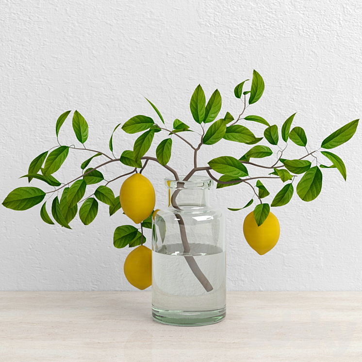 Lemons on branch 3DS Max - thumbnail 1