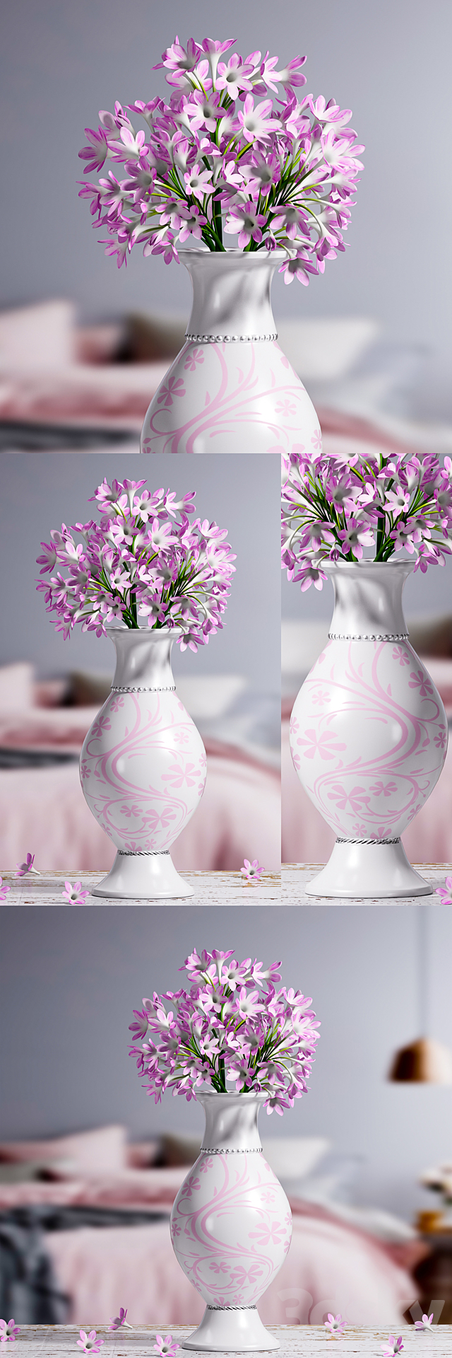 Light pink flower vase 3ds Max - thumbnail 1