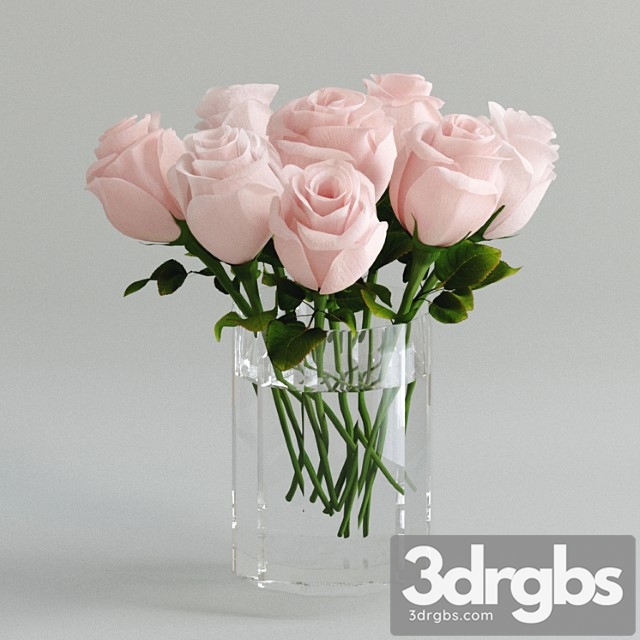 Light pink roses in a vase - thumbnail 1