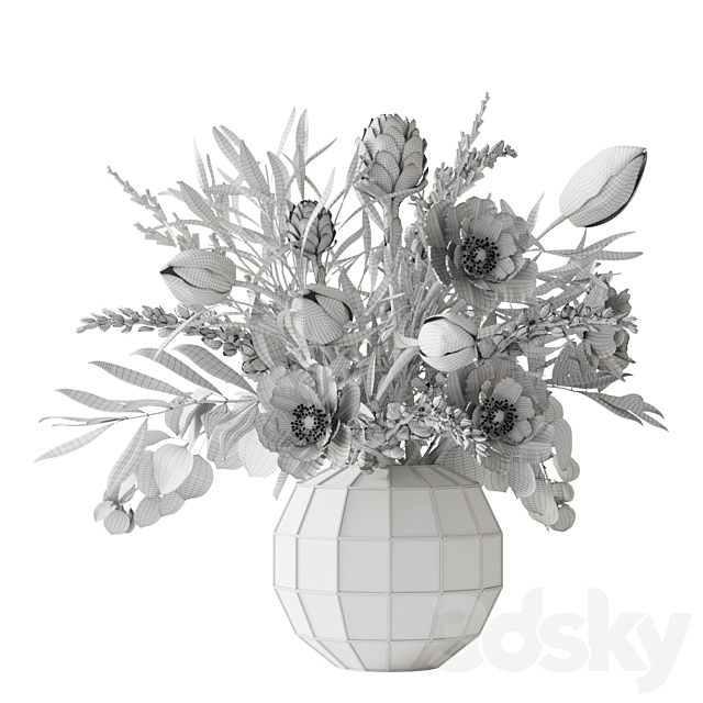 Light yellow bouquet 3DS Max Model - thumbnail 2