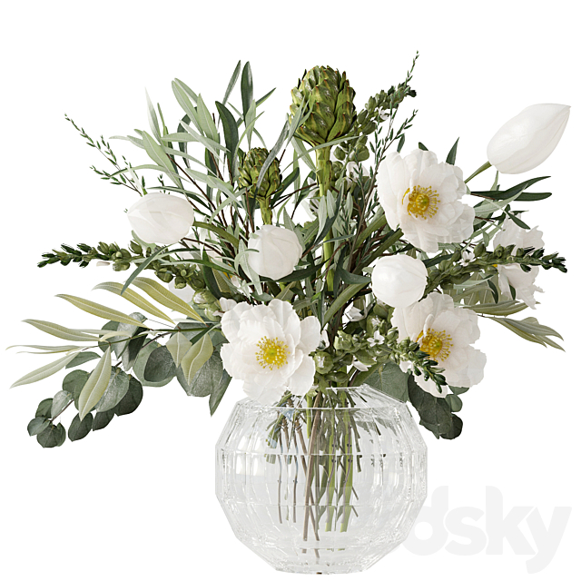 Light yellow bouquet 3DS Max Model - thumbnail 3