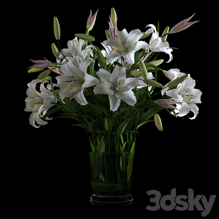 Lilies in a Vase 3DS Max - thumbnail 1