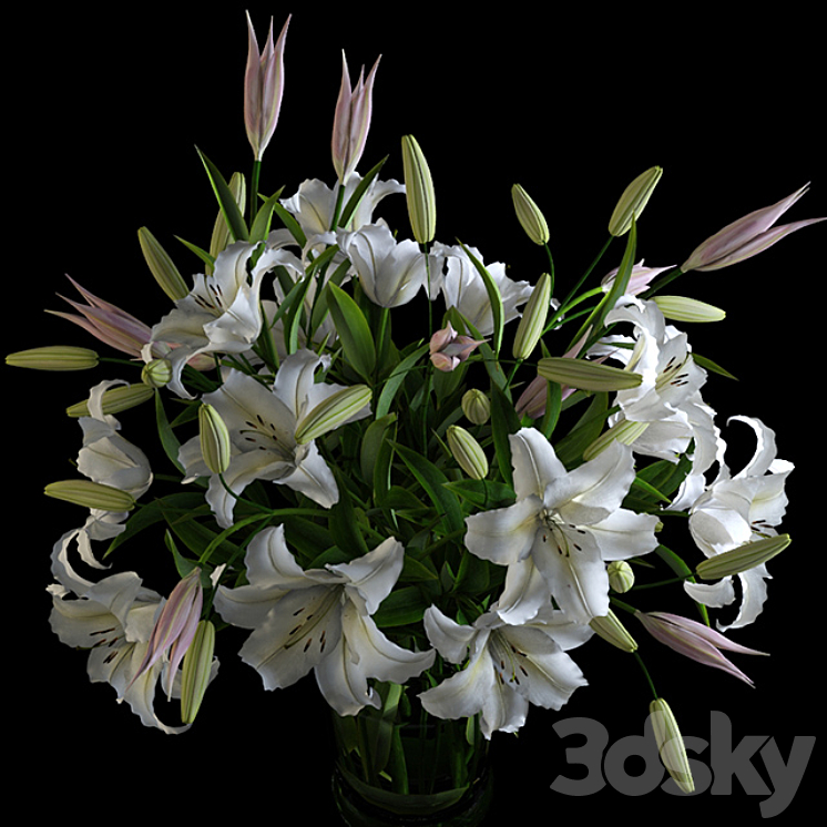 Lilies in a Vase 3DS Max - thumbnail 2