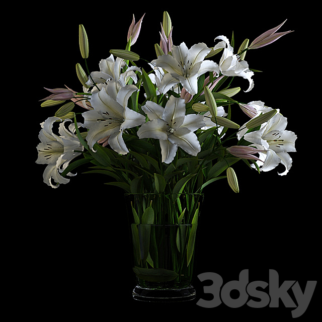 Lilies in a Vase 3DSMax File - thumbnail 1