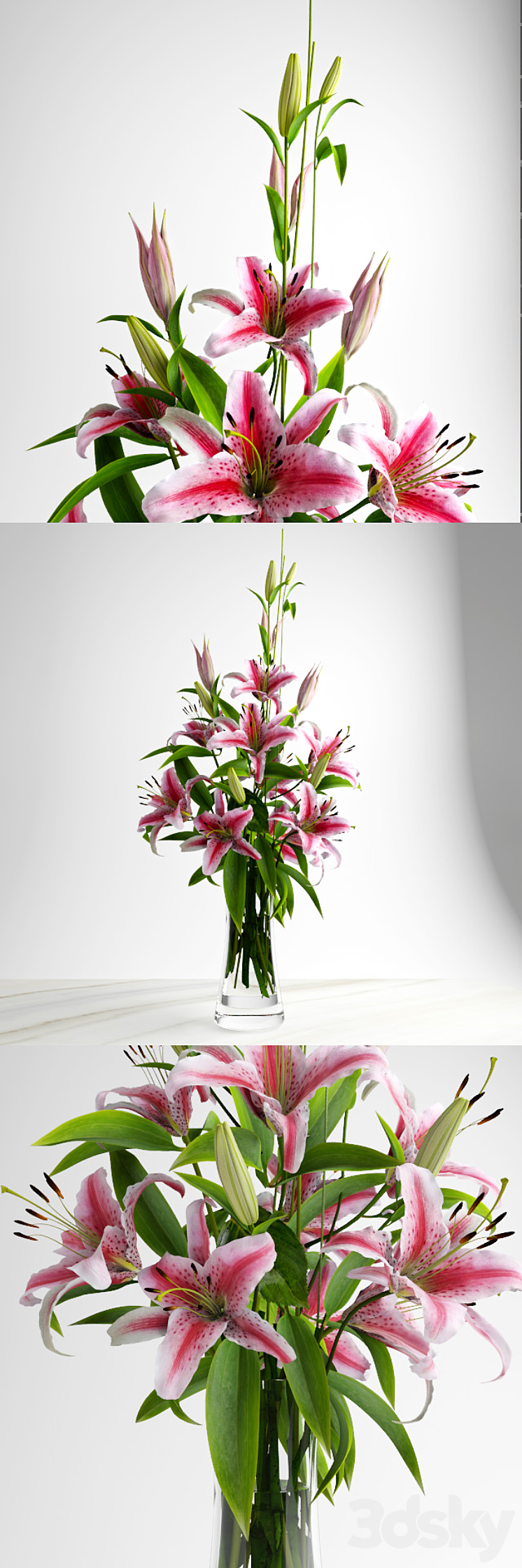 Lily bouquet 3DS Max - thumbnail 1