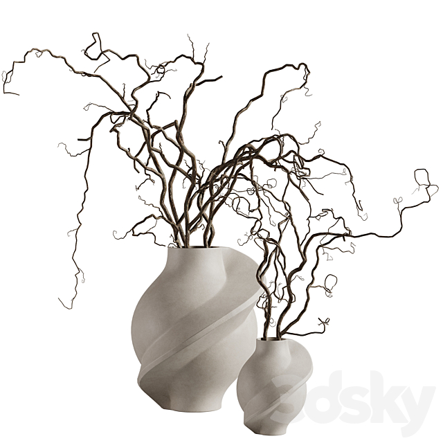 Louise Roe Pirout vase with branches 3ds Max - thumbnail 1